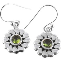 Excellent! 925 Silver Peridot Gemstone Earrings