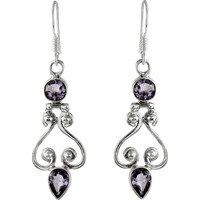 Clinquant!!  925 Sterling Silver Amethyst Earrings