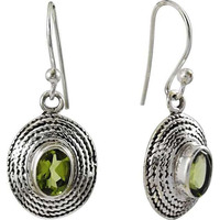 Melodious Peridot Gemstone Silver Earrings Jewelry