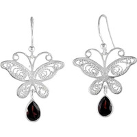 Big Special Moment!! Garnet 925 Sterling Silver Earrings