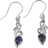 Stylish Design!! Amethyst 925 Sterling Silver Earrings