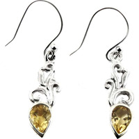 Lady Elegance!! Citrine 925 Sterling Silver Earrings