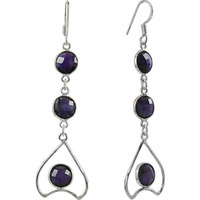 Wholesaler Amethyst Gemstone Silver Earrings Jewelry