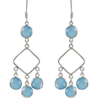 Festive Chalcedony Gemstone Silver Earrings Jewelry