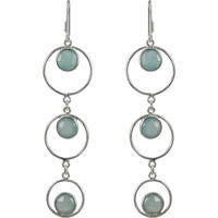 Good Looking Chalcedony Gemstone Silver Earrings Jewelry