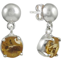 Delicate ! Citrine Gemstone Silver Jewelry Studs