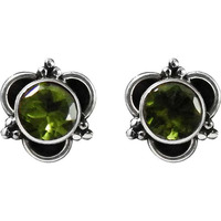 Favorite!! 925 Sterling Silver Peridot Studs