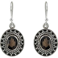 Big Love's Victory!! 925 Sterling Silver Smoky Quartz Earrings
