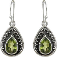 Catching!! 925 Sterling Silver Peridot Earrings