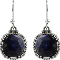 Interesting!! 925 Sterling Silver Blue Sapphire Earrings