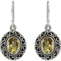 High Work Quality!! 925 Sterling Silver Citrine Earrings