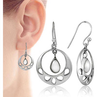 Large! 925 Sterling Silver Pearl Earrings