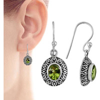 Billowing Clouds!! 925 Sterling Silver Peridot Earrings