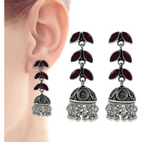 New Fashion !! 925 Sterling Silver Ruby Jhumka