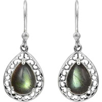 Franqipani Queen ! 925 Sterling Silver Blue Labradorite Earrings