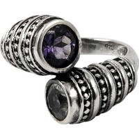 Stunning! 925 Sterling Silver Blue Topaz , Amethyst Ring