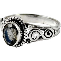 Big True Emotion!! 925 Sterling Silver Labradorite Ring