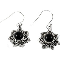 Passionate Love!! 925 Silver Black Onyx Earrings