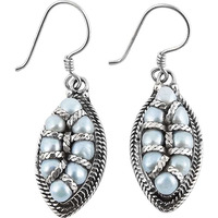Colour Changing !! Pearl 925 Sterling Silver Earrings