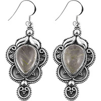 Amazing Design!! 925 Silver Golden Rutile Earrings