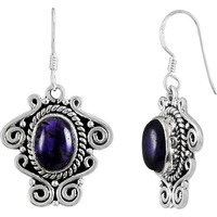 Shine ! 925 Sterling Silver Amethyst Earrings