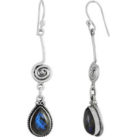 Natural Beauty ! 925 Sterling Silver Labradorite Earrings