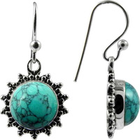 Big Grand Love ! Turquoise 925 Sterling Silver Earrings