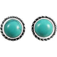 Beautiful !! 925 Sterling Silver Turquoise Stud Earrings