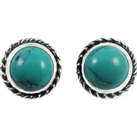 Paradise Bloom !! 925 Sterling Silver Turquoise Stud Earrings