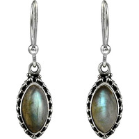 Royal Color ! 925 Sterling Silver Labradorite Earrings