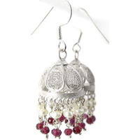 Kiss ! Ruby, Pearl 925 Sterling Silver Earrings