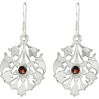 New Faceted! 925 Silver Garnet Earrings