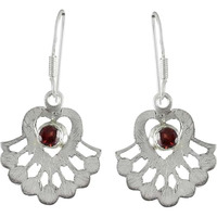 Best Design! 925 Sterling Silver Garnet Earrings