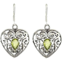 Mystic Princess! 925 Silver Peridot Earrings