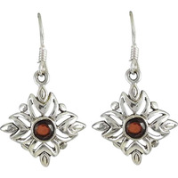 Franqipani Queen! 925 Silver Garnet Earrings