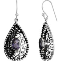 Tropical Glow! 925 Sterling Silver Amethyst Earrings