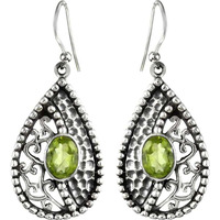 Circle Of Hope!! Peridot 925 Sterling Silver Earrings