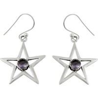 Victorian Style!! Amethyst 925 Sterling Silver Earrings