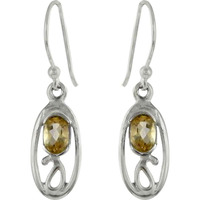 Delicate!! Citrine 925 Sterling Silver Earrings