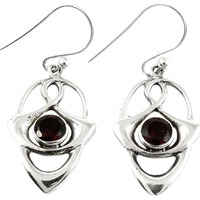 Beautiful!! Garnet 925 Sterling Silver Earrings