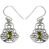 Big Fabulous!! Peridot 925 Sterling Silver Earrings