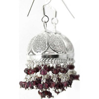 Huge Modern Style ! Ruby 925 Sterling Silver Earrings