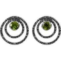Big Weaving Light! Peridot 925 Sterling Silver Earrings