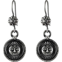 Sun Style Oxidized 925 Sterling Silver Earrings