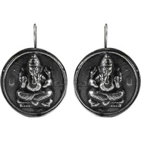 Oxidized 925 Sterling Silver Ganesh Earrings