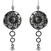 Sun Flower Style 925 Sterling Silver Earrings