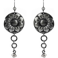 Sun Flower Style 925 Sterling Silver Earrings