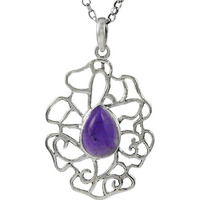 New Design ! 925 Sterling Silver Amethyst Pendant