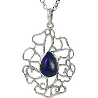 Exclusive ! 925 Sterling Silver Lapis Pendant