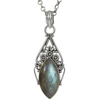 A Secret! 925 Sterling Silver Labradorite Pendant